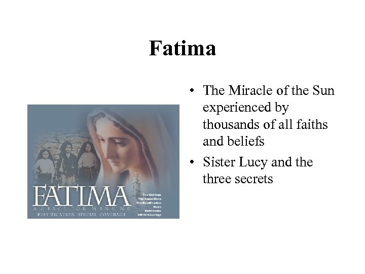 Fatima • The Miracle of the Sun experienced by thousands of all faiths and