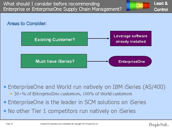 What should I consider before recommending Enterprise or Enterprise. One Supply Chain Management? Lead