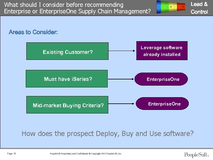 What should I consider before recommending Enterprise or Enterprise. One Supply Chain Management? Lead