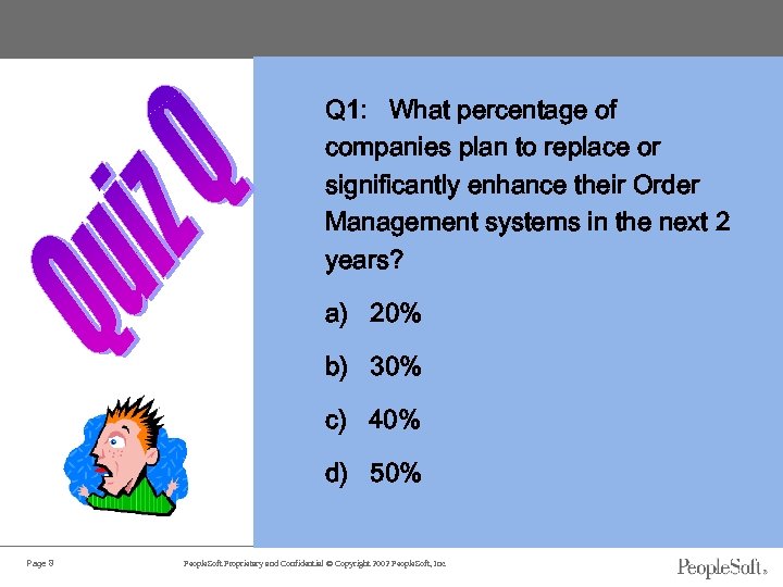 Q 1: What percentage of companies plan to replace or significantly enhance their Order