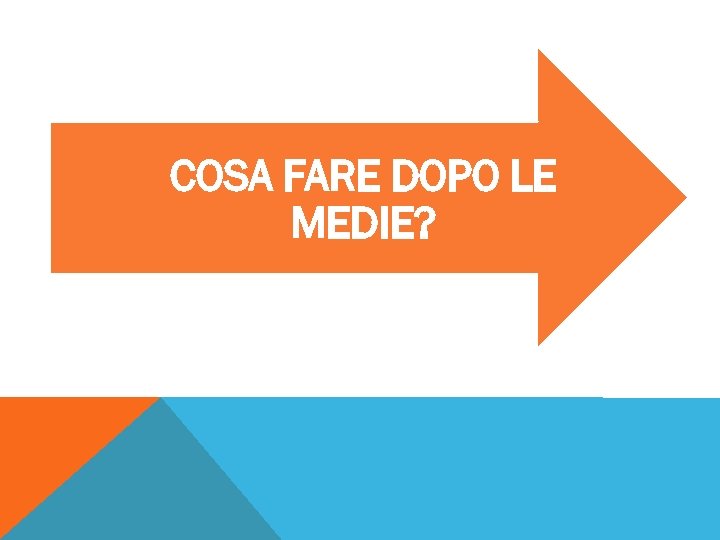 COSA FARE DOPO LE MEDIE? 