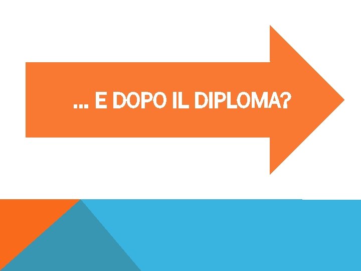 … E DOPO IL DIPLOMA? 