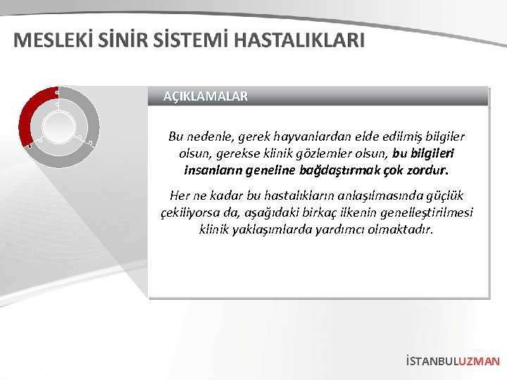 AÇIKLAMALAR Bu nedenle, gerek hayvanlardan elde edilmiş bilgiler olsun, gerekse klinik gözlemler olsun, bu