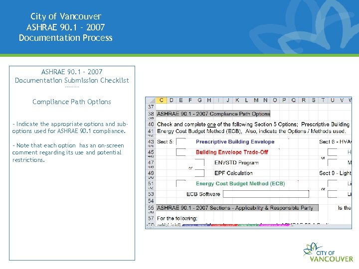 City of Vancouver ASHRAE 90. 1 – 2007 Documentation Process ASHRAE 90. 1 –