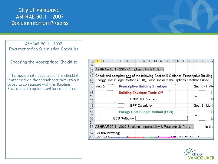 City of Vancouver ASHRAE 90. 1 – 2007 Documentation Process ASHRAE 90. 1 –