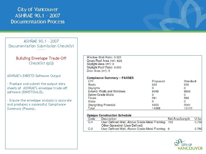 City of Vancouver ASHRAE 90. 1 – 2007 Documentation Process ASHRAE 90. 1 –