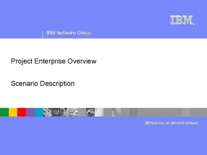 ® IBM Software Group Project Enterprise Overview Scenario Description 