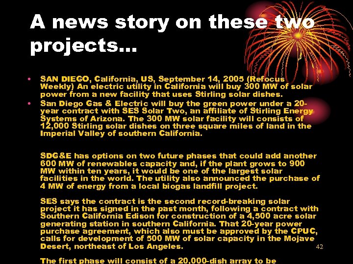 A news story on these two projects… • • SAN DIEGO, California, US, September