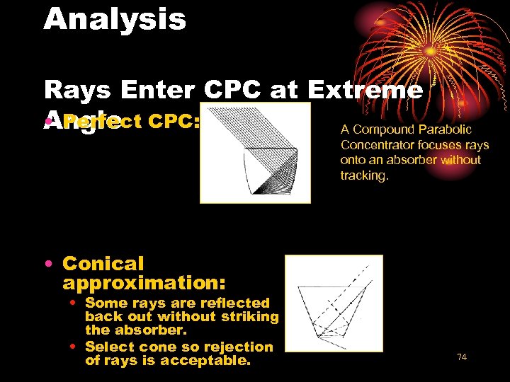 Analysis Rays Enter CPC at Extreme • Perfect CPC: Angle A Compound Parabolic Concentrator