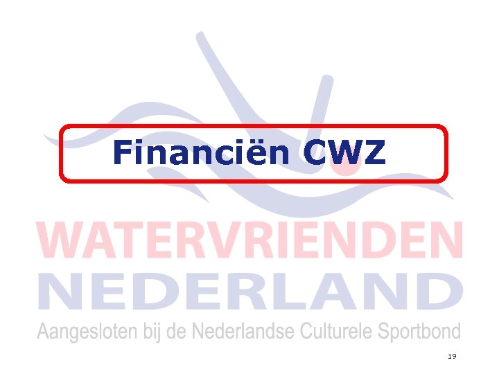 Financiën CWZ 19 