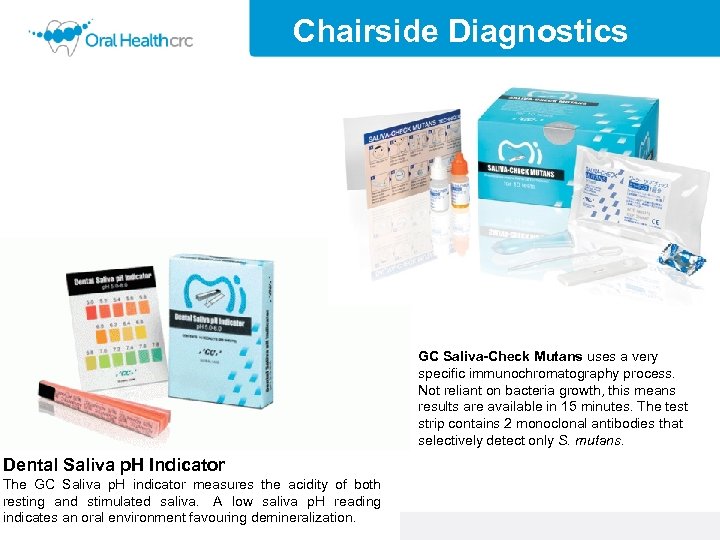 Chairside Diagnostics GC Saliva-Check Mutans uses a very specific immunochromatography process. Not reliant on