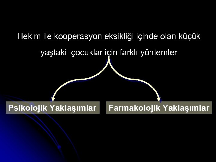 Hekim ile kooperasyon eksikliği içinde olan küçük yaştaki çocuklar için farklı yöntemler Psikolojik Yaklaşımlar
