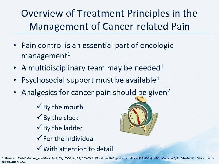 Overview of Treatment Principles in the Management of Cancer-related Pain • Pain control is