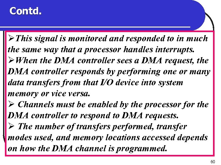 Contd. ØThis signal is monitored and responded to in much the same way that