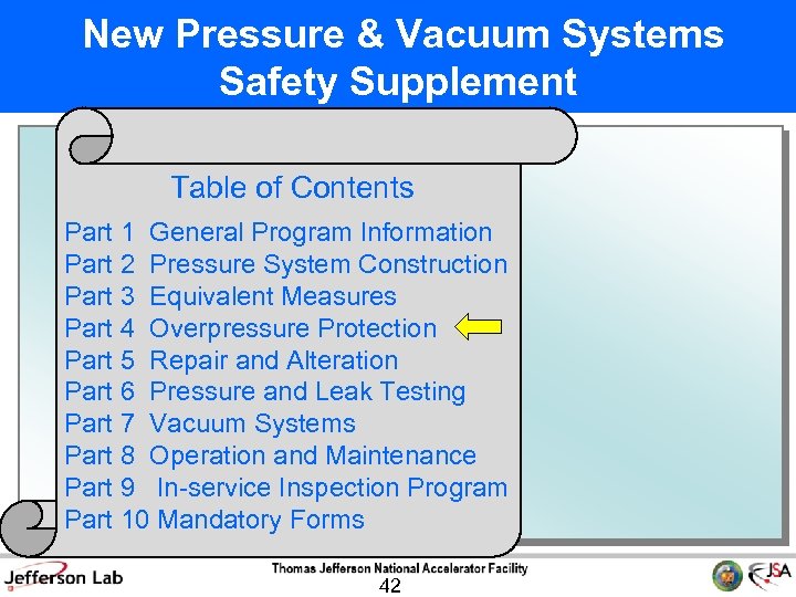 New Pressure & Vacuum Systems Safety Supplement Table of Contents Part 1 General