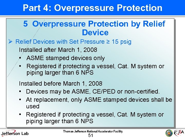 Part 4: Overpressure Protection 5 Overpressure Protection by Relief Device Ø Relief Devices with
