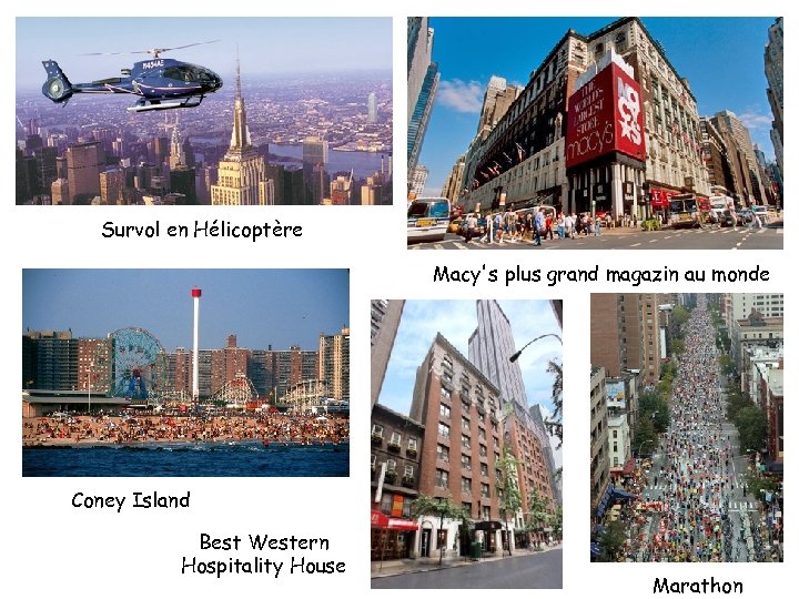Survol en Hélicoptère Macy's plus grand magazin au monde Coney Island Best Western Hospitality