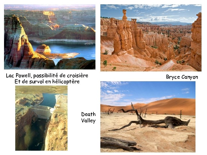 Lac Powell, possibilité de croisière Et de survol en hélicoptère Death Valley Bryce Canyon