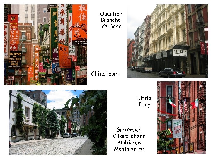 Quartier Branché de Soho Chinatown Little Italy Greenwich Village et son Ambiance Montmartre 
