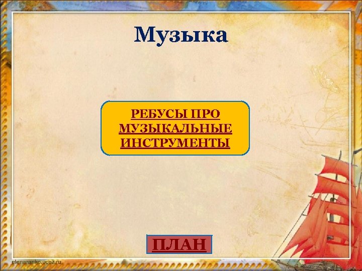 Музыка РЕБУСЫ ПРО МУЗЫКАЛЬНЫЕ ИНСТРУМЕНТЫ ПЛАН 