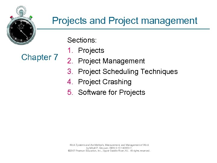 Projects And Project Management Chapter 7 Sections 1