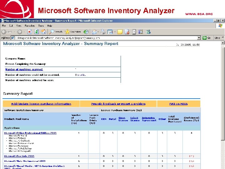 Microsoft Software Inventory Analyzer 