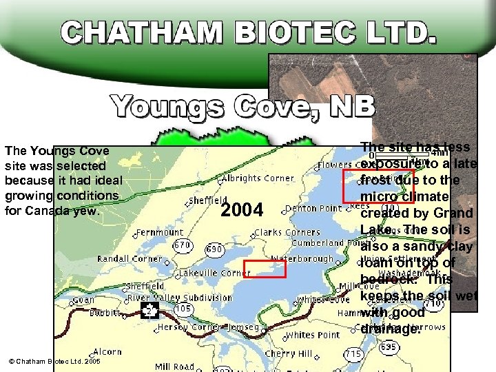 The Youngs Cove site was selected because it had ideal growing conditions for Canada