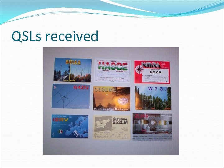 QSLs received 