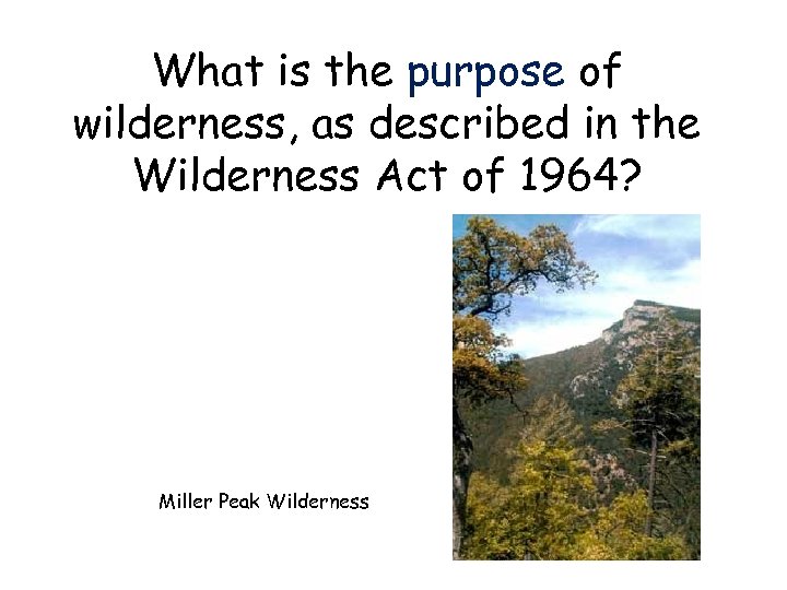 What is the purpose of wilderness, as described in the Wilderness Act of 1964?