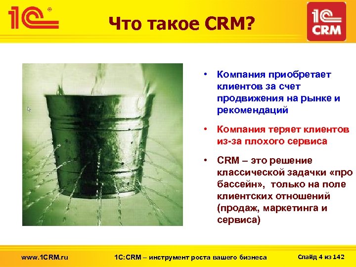 Что такое CRM? • Компания приобретает клиентов за счет продвижения на рынке и рекомендаций