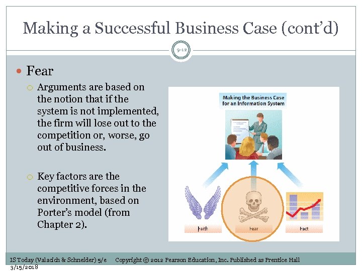 Making a Successful Business Case (cont’d) 9 -12 Fear Arguments are based on the