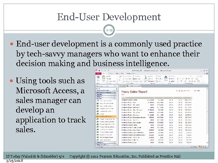 End-User Development 9 -59 End-user development is a commonly used practice by tech-savvy managers