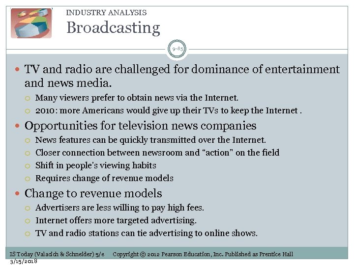 INDUSTRY ANALYSIS Broadcasting 9 -85 TV and radio are challenged for dominance of entertainment