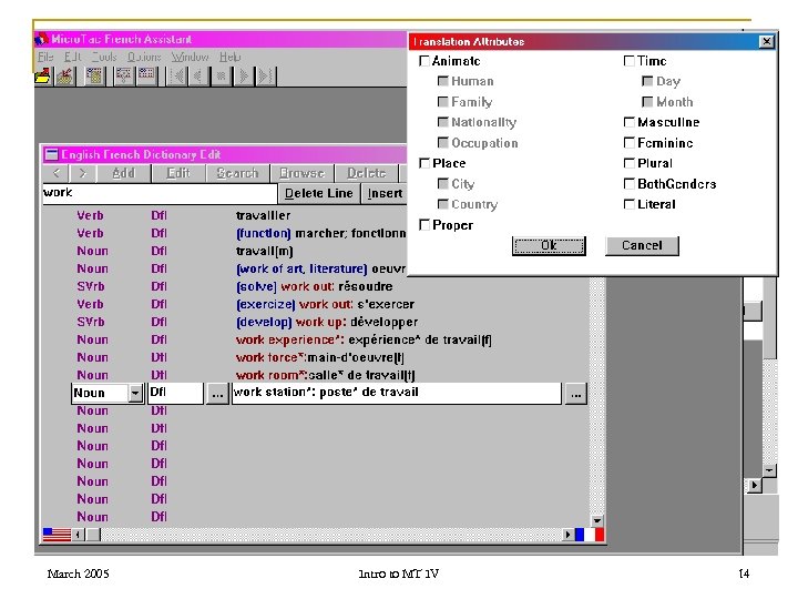 March 2005 Intro to MT IV 14 