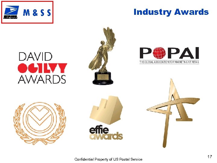 M&SS Industry Awards Confidential Property of US Postal Service 17 