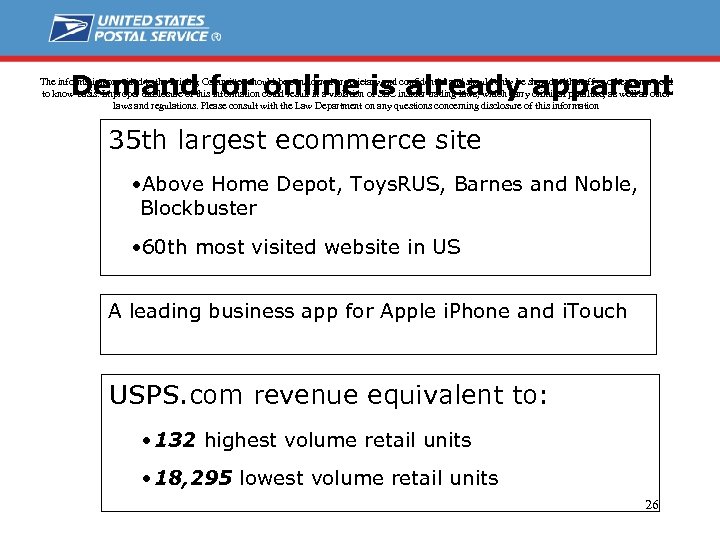 Demand for online is already apparent The information provided to the Pricing Committee should
