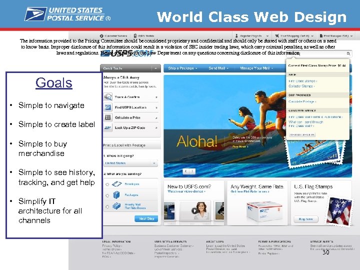 World Class Web Design The information provided to the Pricing Committee should be considered