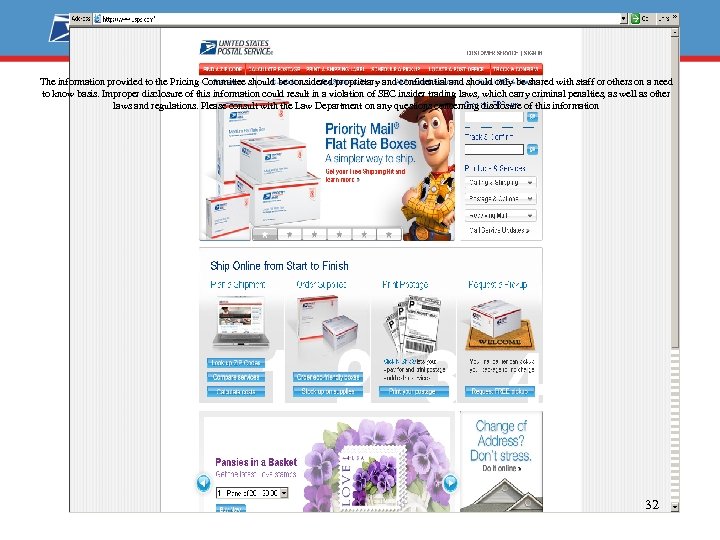 The information provided to the Pricing Committee should be considered proprietary and confidential and