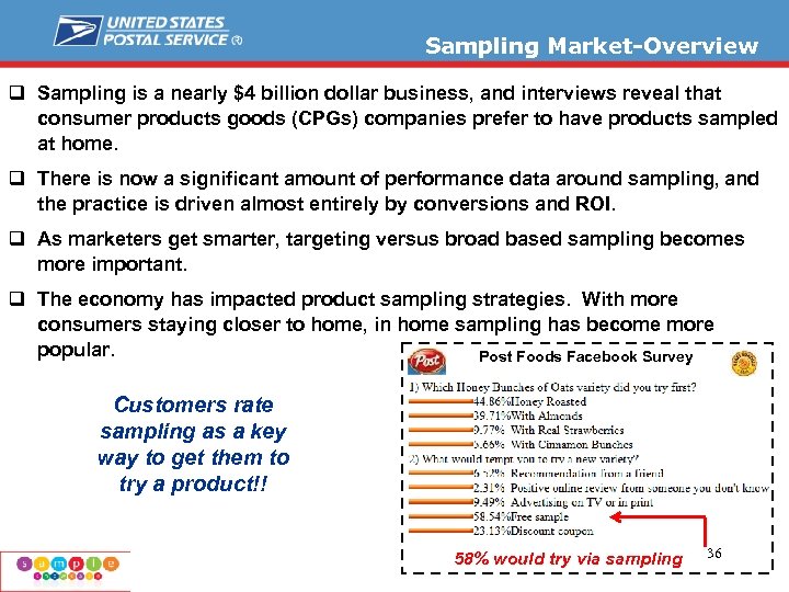 Sampling Market-Overview q Sampling is a nearly $4 billion dollar business, and interviews reveal