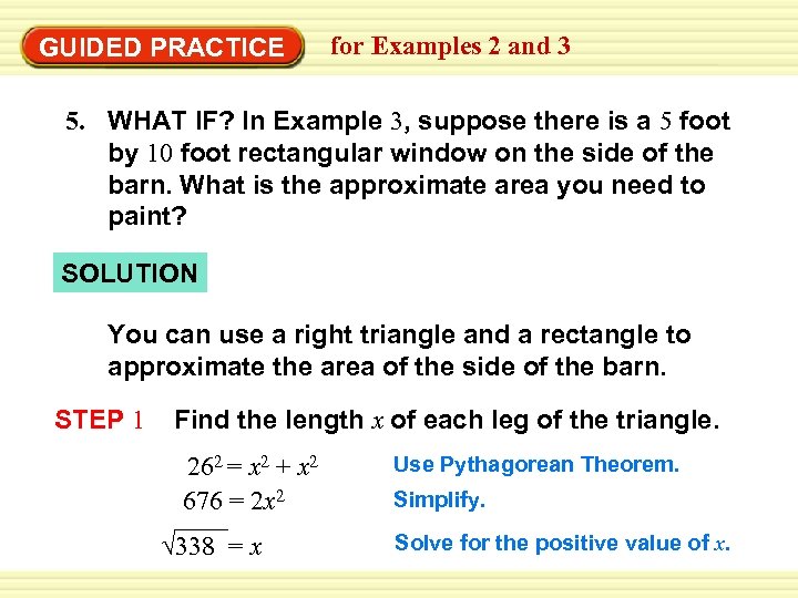 Example 2 Solve For Unknown Measures Algebra The