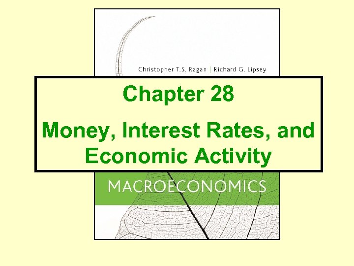 Chapter 28 Money, Interest Rates, and Economic Activity 