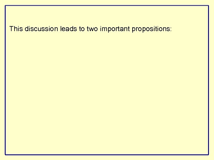 This discussion leads to two important propositions: 