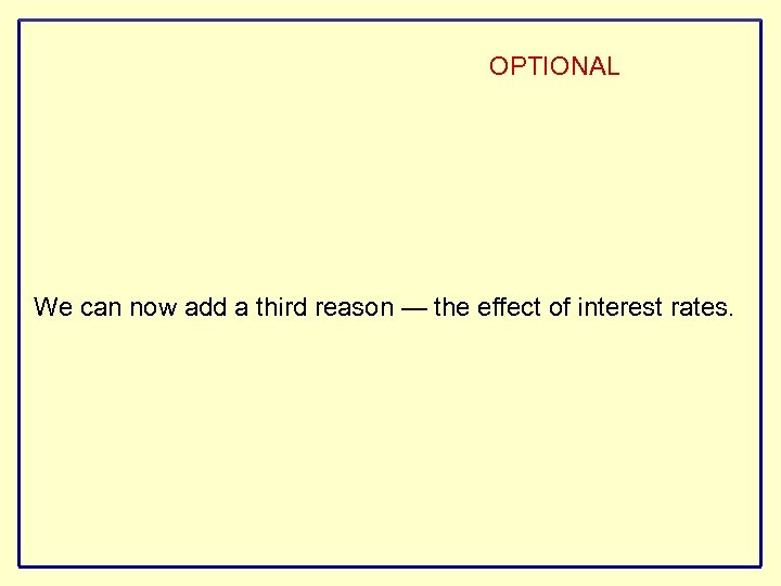 OPTIONAL We can now add a third reason — the effect of interest rates.