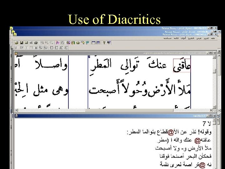 Use of Diacritics Bibliotheca Alexandrina 24 