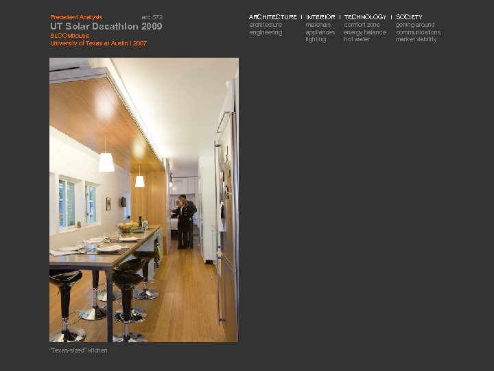 Precedent Analysis arc 572 UT Solar Decathlon 2009 BLOOMhouse University of Texas at Austin