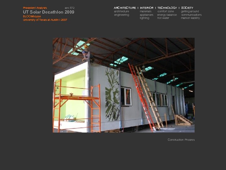 Precedent Analysis arc 572 UT Solar Decathlon 2009 BLOOMhouse University of Texas at Austin