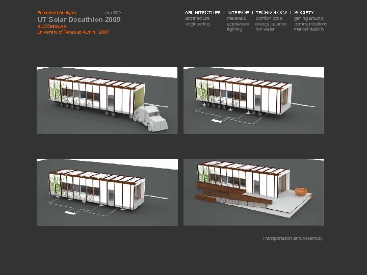 Precedent Analysis arc 572 UT Solar Decathlon 2009 BLOOMhouse University of Texas at Austin