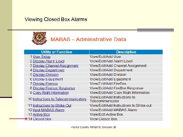 Viewing Closed Box Alarms 