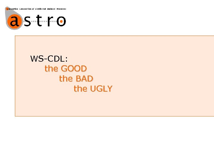 WS-CDL: the GOOD the BAD the UGLY 