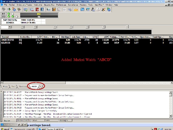 Added Market Watch “ABCD” Ver 1. 1 V 1. 2 PB & CJ 